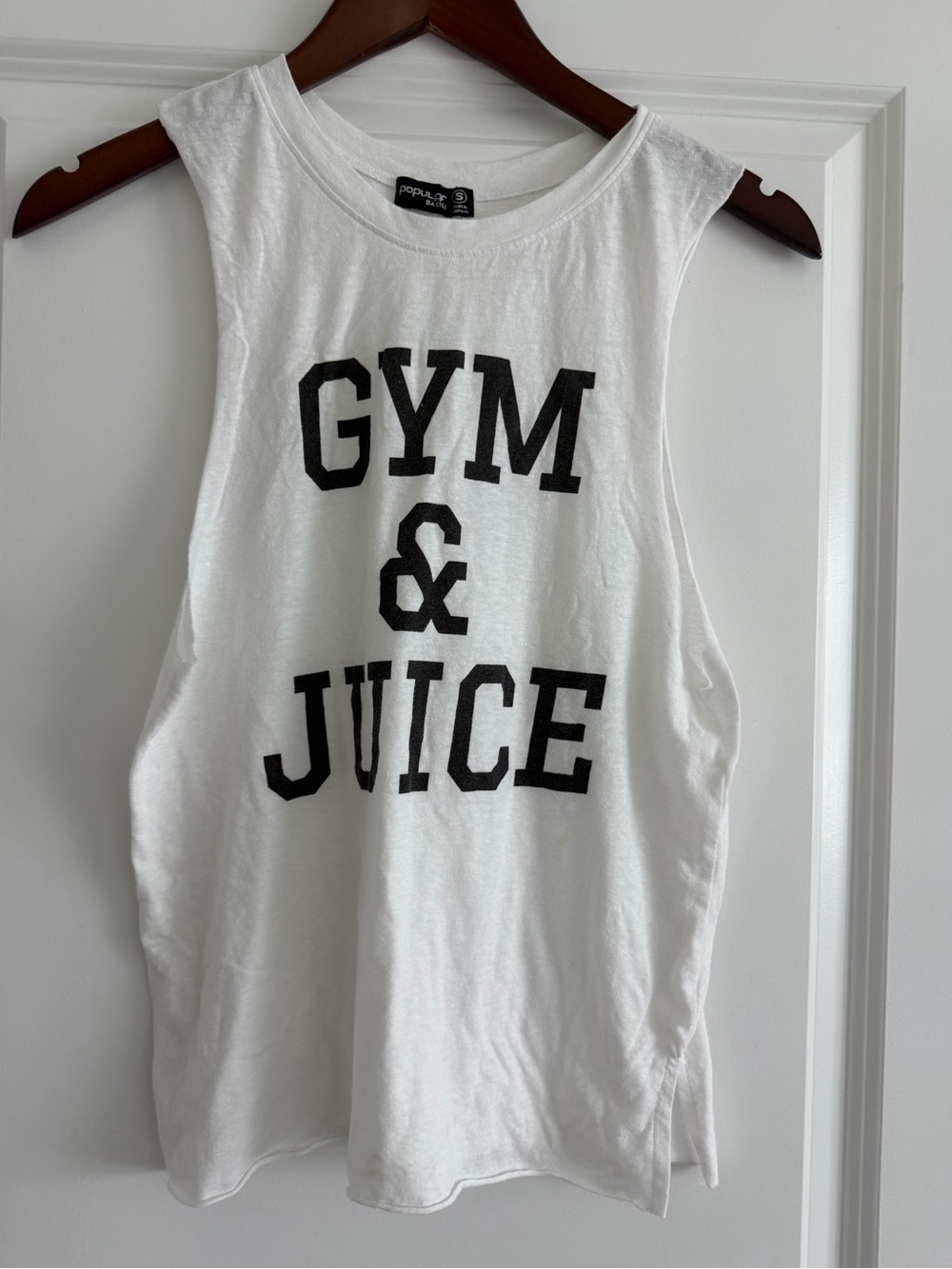 Popular Basics White T-Shirt with Black Label